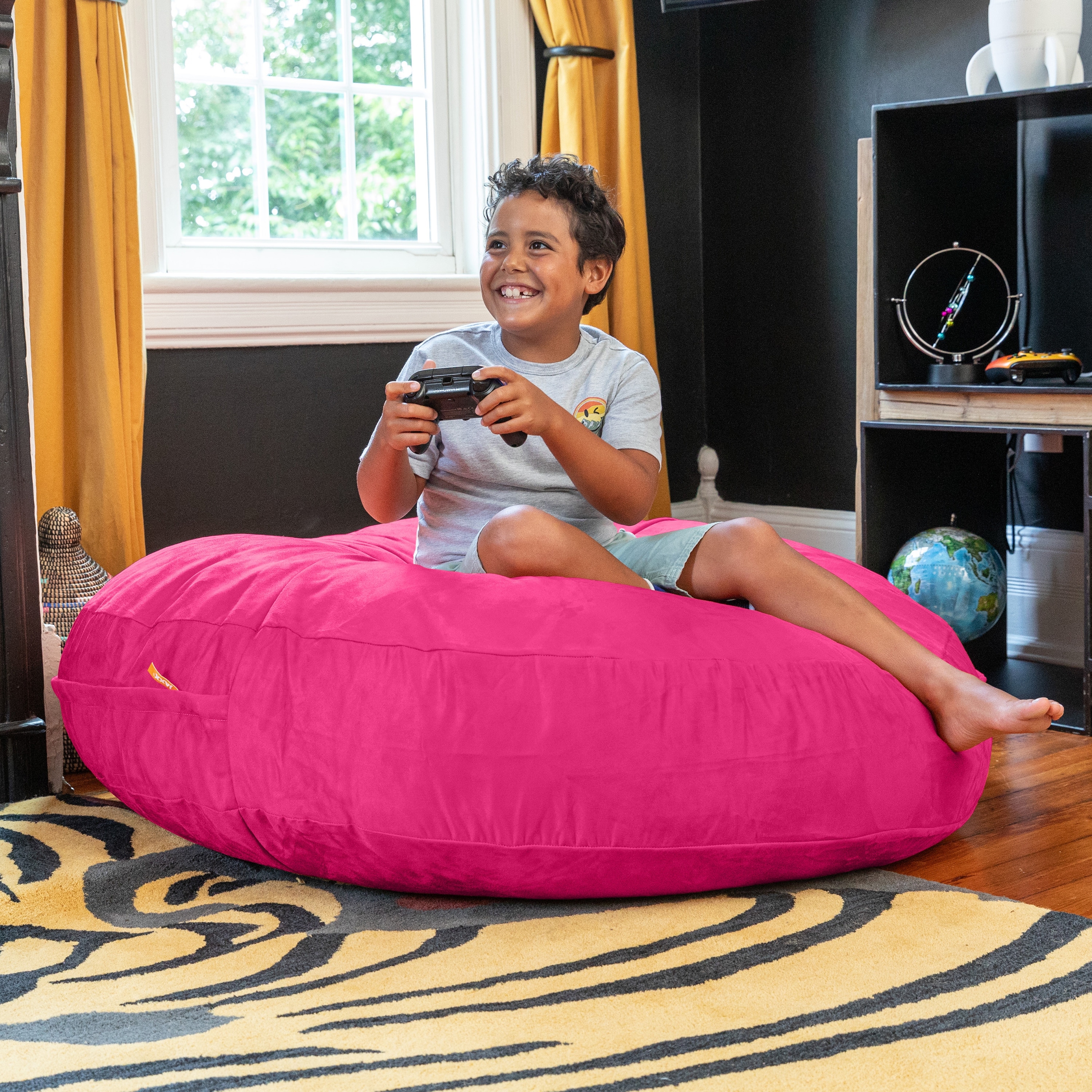 Baby pink bean bag chair discount