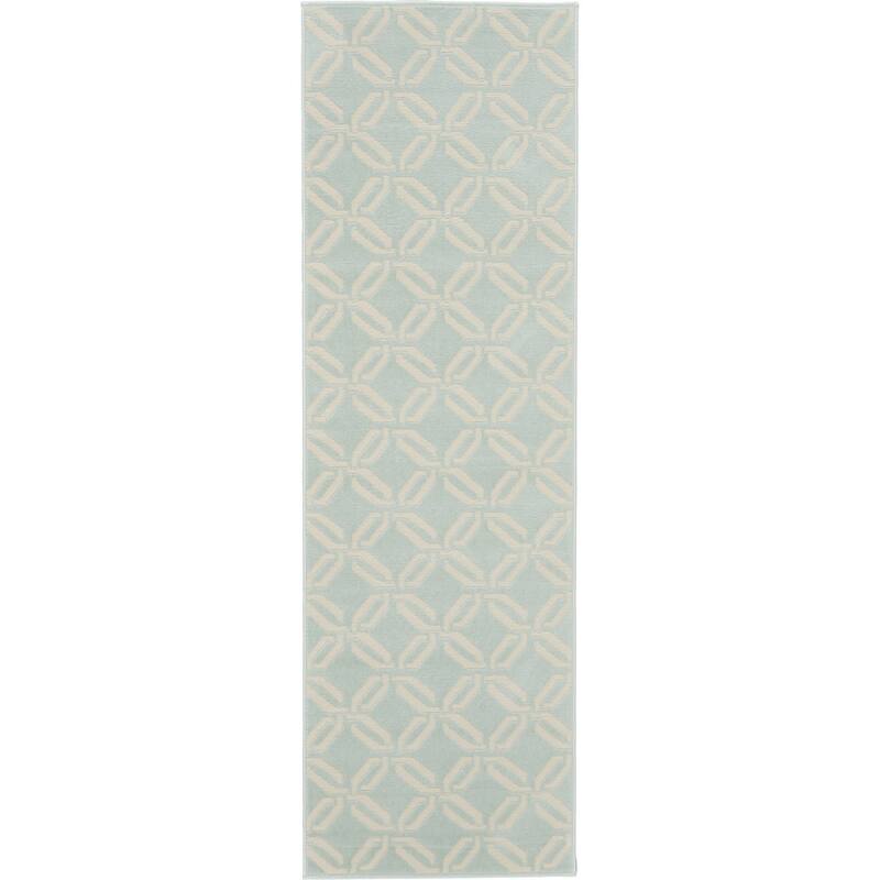 Felid Power Loomed Abstract Stain Resistant Area Rug By HomeRoots - 87' X '27' X '0.5