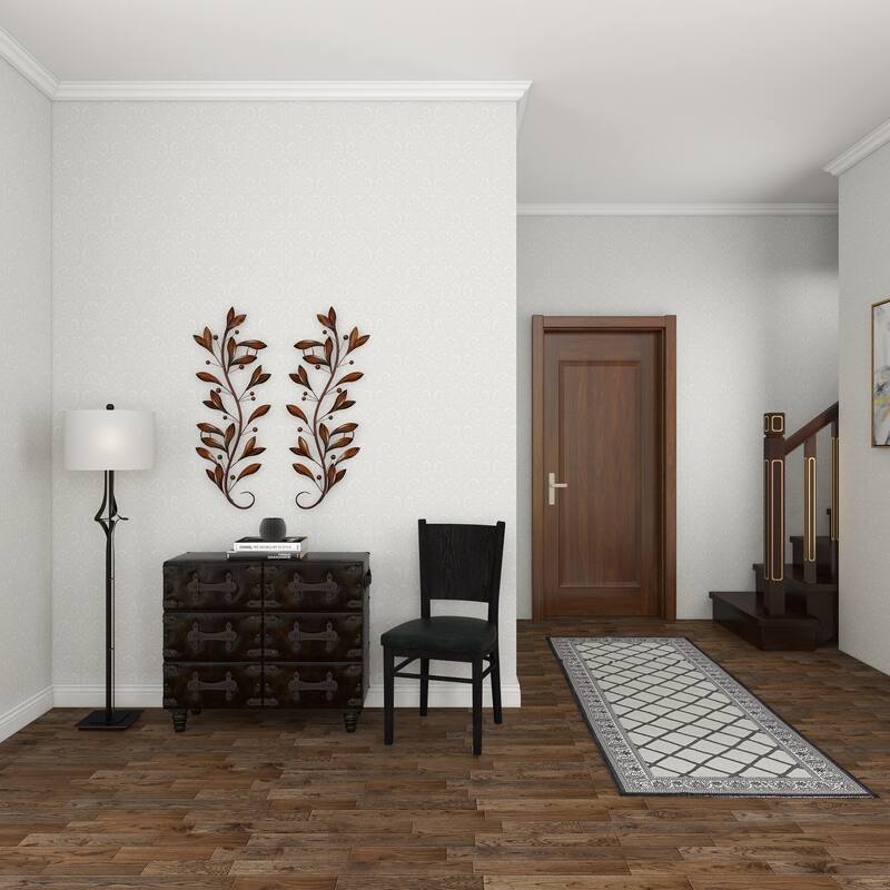 Metal Leaf Vine Home Wall Decor - Set of 2 Brown - Roche River Decor