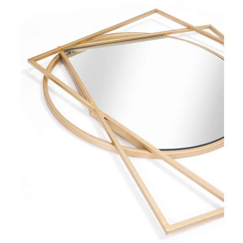HomeRoots 32" Gold Abstract Framed Accent Mirror