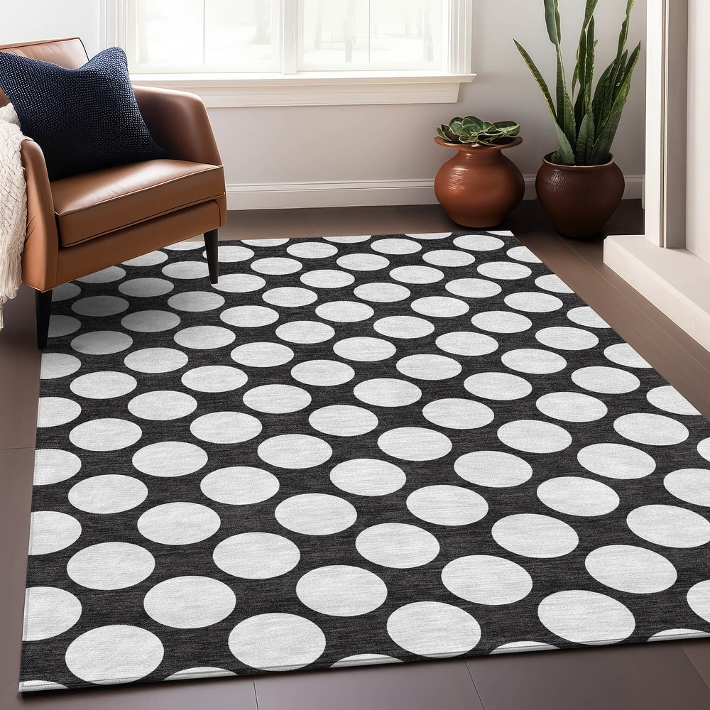Premium Washable Super Soft Modern Polka Dots Mayfield Rug