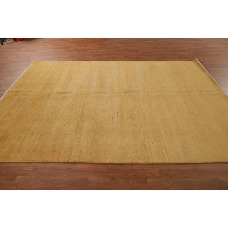 Yellow Gabbeh Modern Area Rug Handmade Wool Carpet - 6'7"x 9'2"