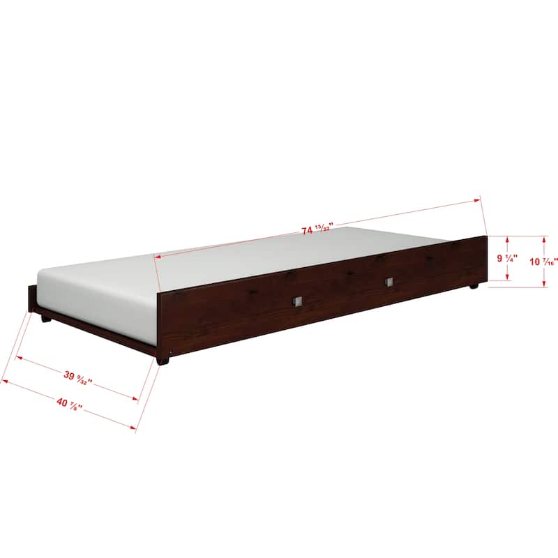Donco Kids Mission-Style Dark Cappuccino Twin over Full Bunk Bed with Trundle Bed