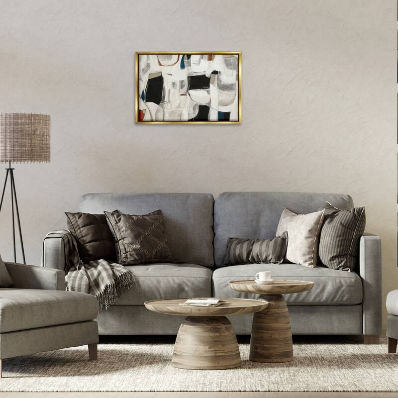 Stupell Dynamic Earthy Shapes Framed Floater Canvas Wall Art Design By Kippi Leonard