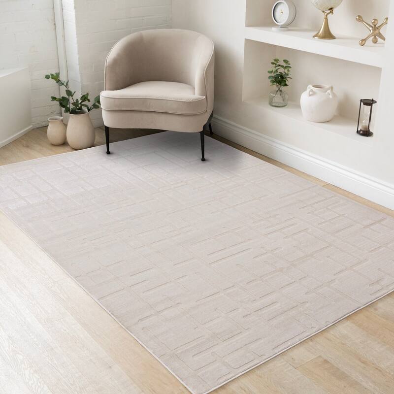 White Lines Design High-Traffic Rug