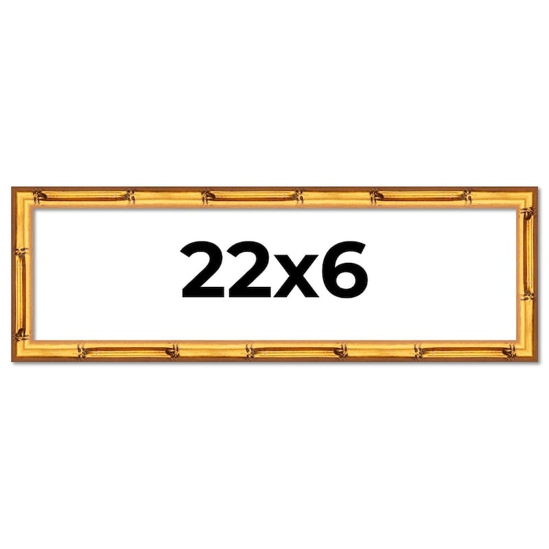 22x6 Frame Gold Bamboo Picture Frame Modern Photo Frame Includes UV Acrylic Shatter Guard Front Acid Free Foam Backing Board