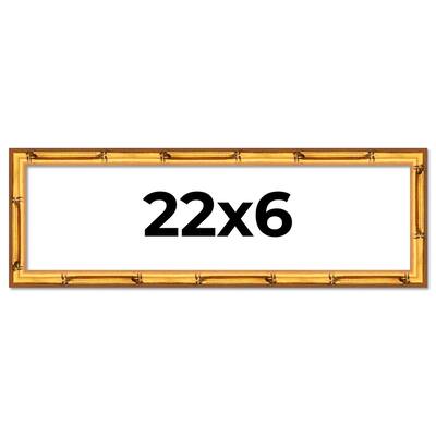 22x6 Frame Gold Bamboo Picture Frame Modern Photo Frame Includes UV Acrylic Shatter Guard Front Acid Free Foam Backing Board