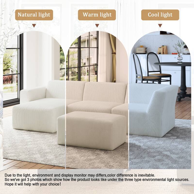 Modular Sectional Sofa 4-seater Oversized Chaise Lounge Couch for Living Room