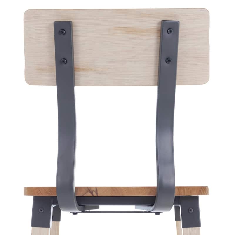 2 Pack Commercial Grade Rustic Industrial Style Wood Dining Barstool