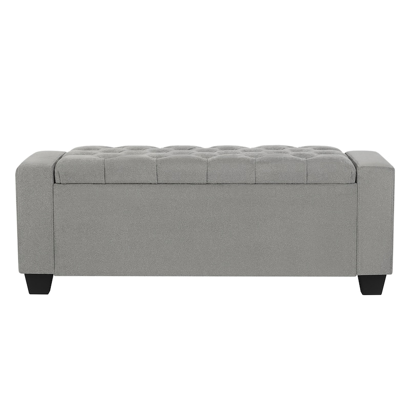 Adeco Rectangle Storage Ottoman Bench for Living Room, Bedroom