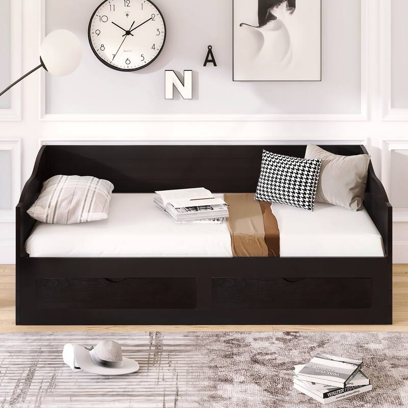 Multi-Functional Twin to King Size Daybed with Drawers and Trundle