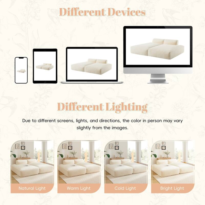 72" Oversized Modular Sofa Compressed Spacious Foam-Filled Sofa Bed