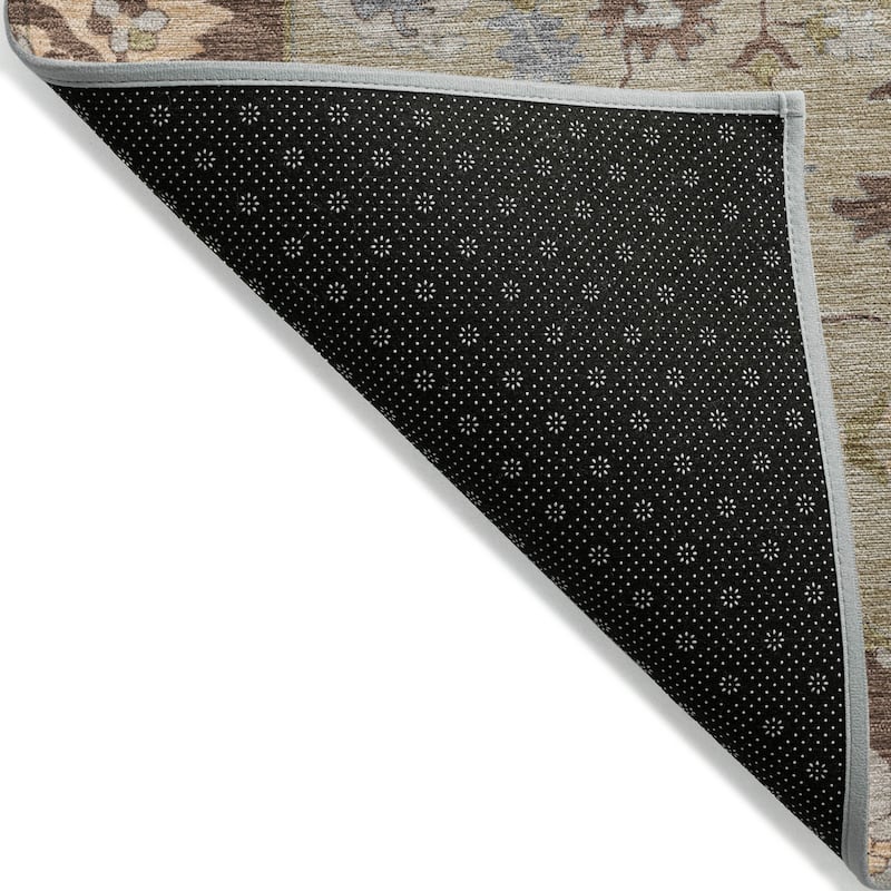 Machine Washable Indoor/ Outdoor Traditional Medallion Chantille Rug