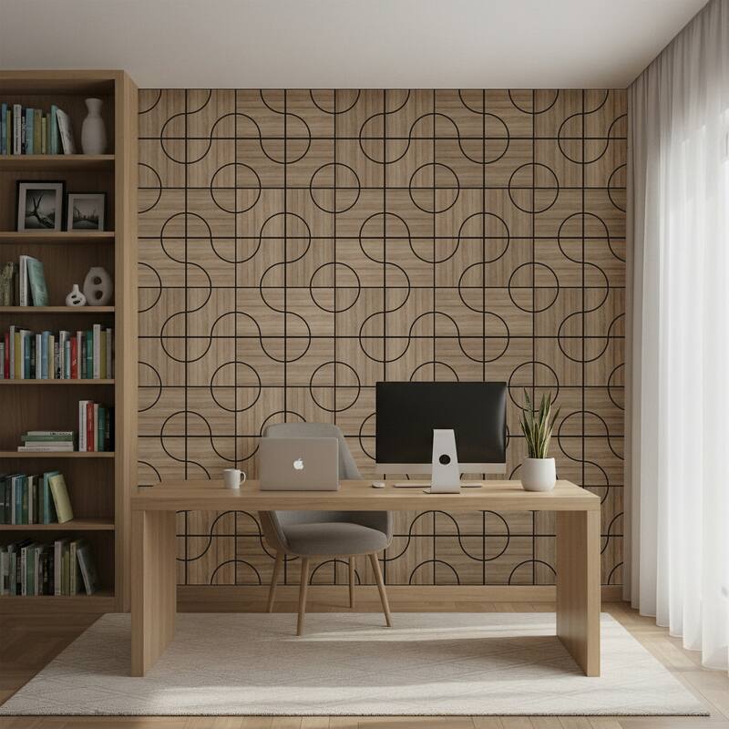 23.6" x 23.6" Wood Acoustic Wall Panels for Ceiling and Wall Decor, 4-Pack (15 sq ft)