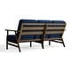 preview thumbnail 31 of 90, Casual Wood Outdoor Patio Sofa Loveseat with Cushion