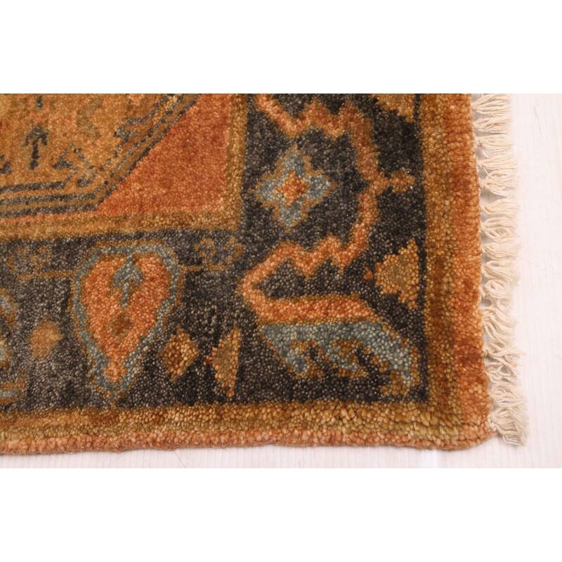 ECARPETGALLERY Hand-knotted Finest Agra Jaipur Copper Wool Rug - 2'6 x 7'10