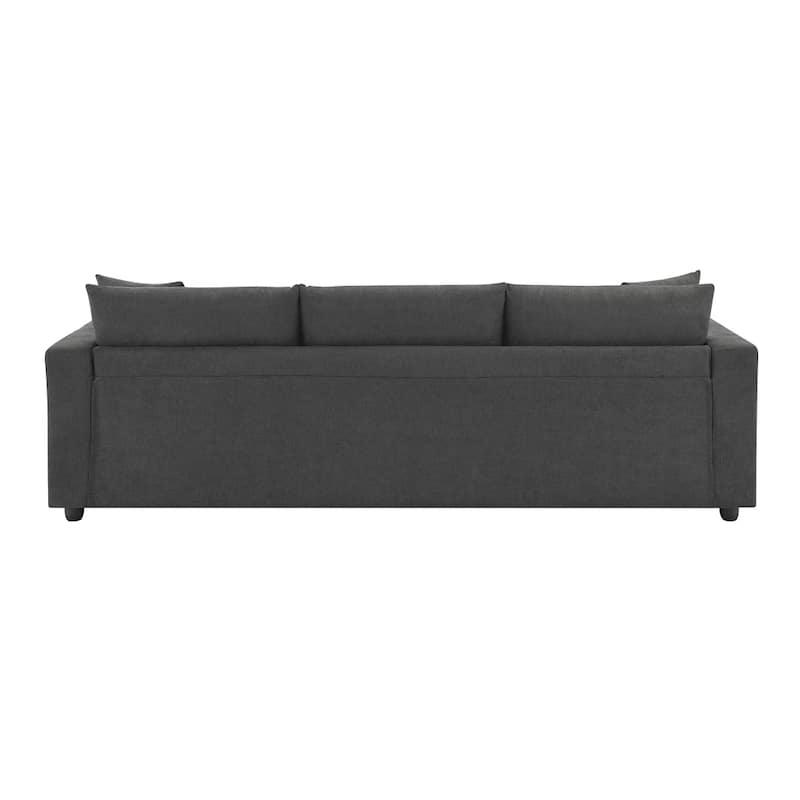 Modern L-shaped 4-seat Sectional Sofa w/ 2 Pillows,Convertible Ottoman
