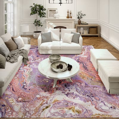 Indoor/ Outdoor Addison Karina Abstract Washable Area Rug