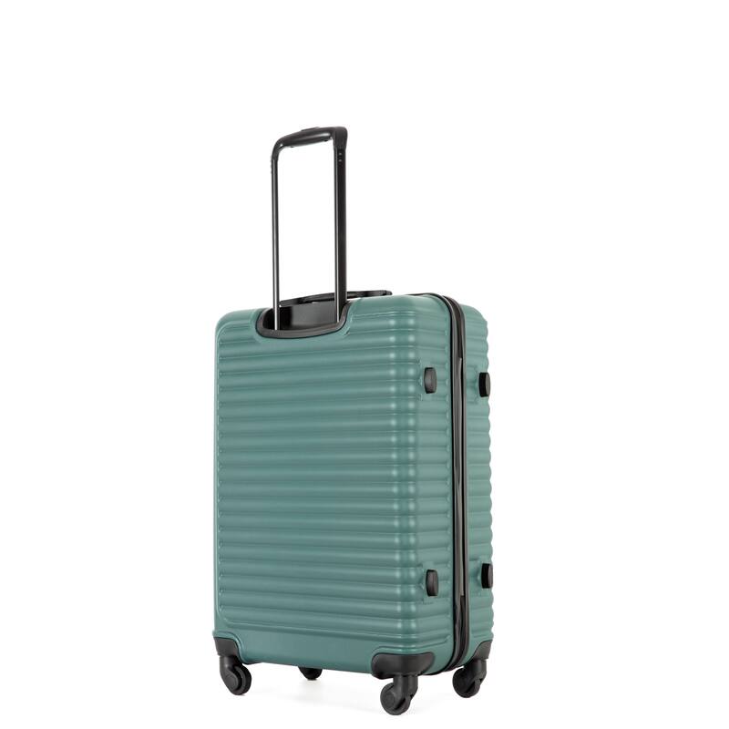 3 Piece ABS Hardside Luggage Sets Spinner Wheels Suitcase with Two Hooks and TSA Lock & Telescoping Handle