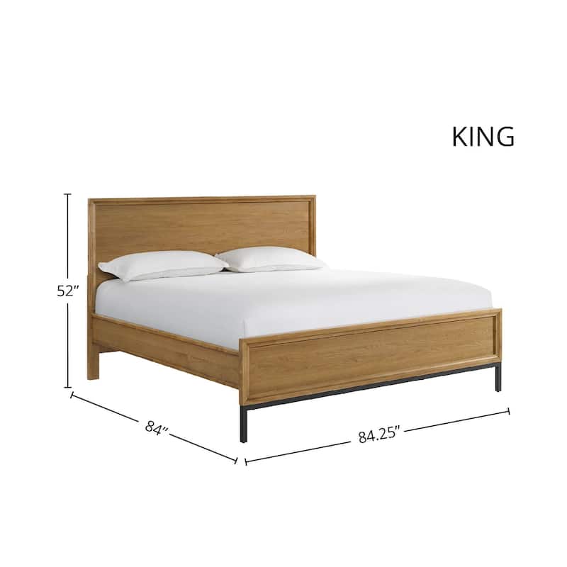 Newport Wood Bed, Natural Oak, King