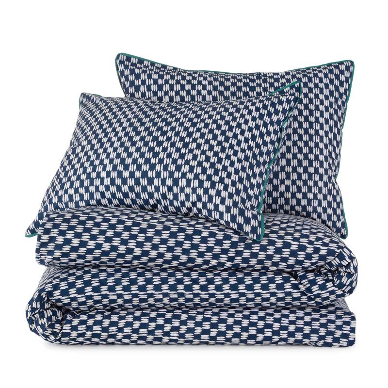 Novogratz by Utica Petite Painted Check Blue Comforter Set