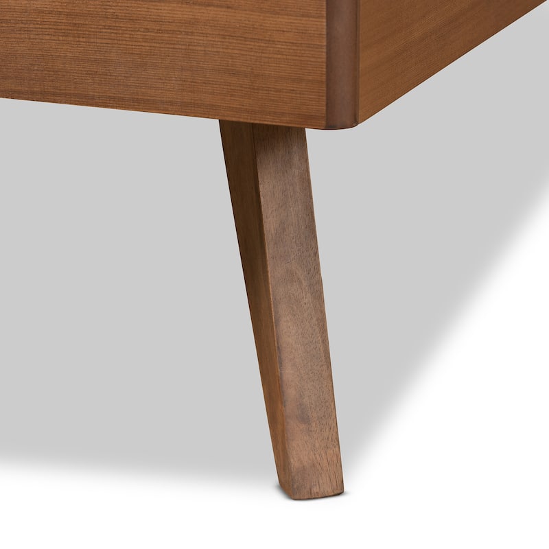 Jiro Mid-Century Modern Walnut Finished Wood Twin Size Platform Bed