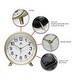 preview thumbnail 6 of 5, Matte Gold 6 inch Decorative Tabletop Alarm Clock Analog - 5.75 x 1.75 x 5.5