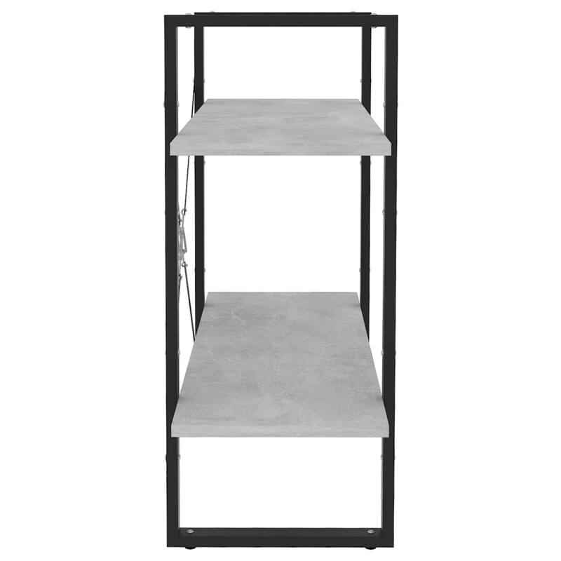 vidaXL 2-Tier Book Cabinet Concrete Gray 31.5"x11.8"x27.6" Chipboard - 31.5" x 11.8" x 27.6" - 31.5" x 11.8" x 27.6"