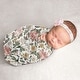 preview thumbnail 1 of 3, Vintage Floral Boho Collection Girl Baby Swaddle Receiving Blanket - Pink Yellow Green Shabby Chic Rose Flower Farmhouse