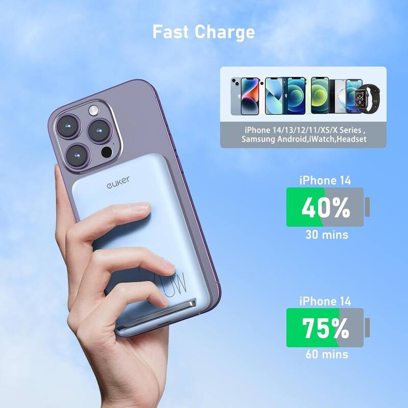 6700mAh Wireless Portable Charger Magnetic Power Fast Charging - N/A