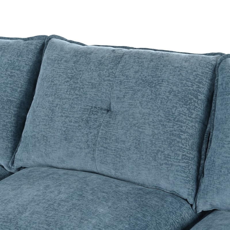 Modern Chenille U-shaped Sectional Sofa with Adjustable Armrest Pillows for Living Room