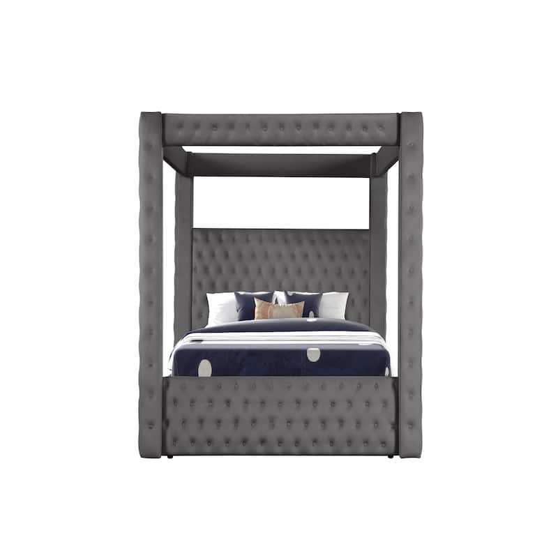 Monica Modern Style Crystal Tufted 4PC/5PC Vanity Bedroom Set Made with Wood