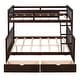 preview thumbnail 13 of 15, Twin Over Full Wood Bunk Bed with Storage Drawers and Ladders,Full-Length Guardrail