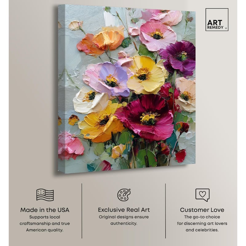 Floral Texture I Canvas by Art Remedy, Gallery Wrapped