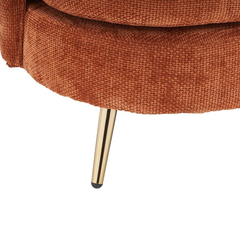 Upholstered Couch with Golden Metal Legs