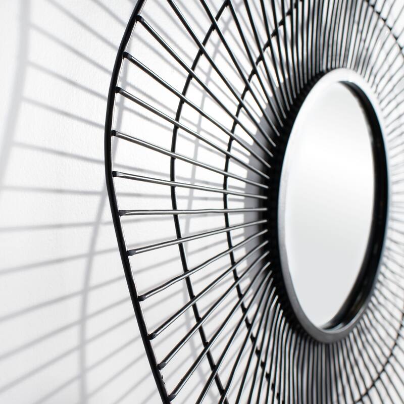 SAFAVIEH Genesis 30-inch Modern Black Round Mirror - 30" W x 2.3" L x 30" H - 30Wx2Dx30H