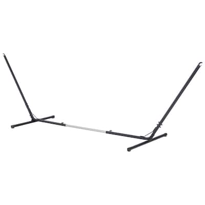 Adjustable Black Metal Hammock Stand Heavy Duty Frame for Indoor and Outdoor Use Fits Hammocks Up to 10.8 Feet