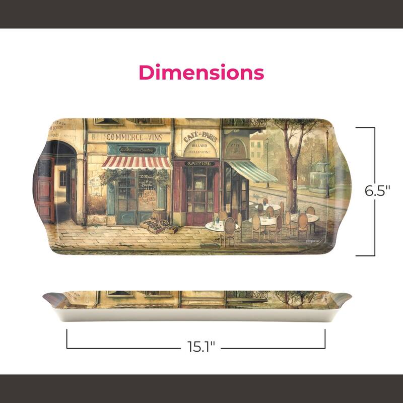 Pimpernel Parisian Scene Melamine Sandwich Tray - 15.25" x 6.5"