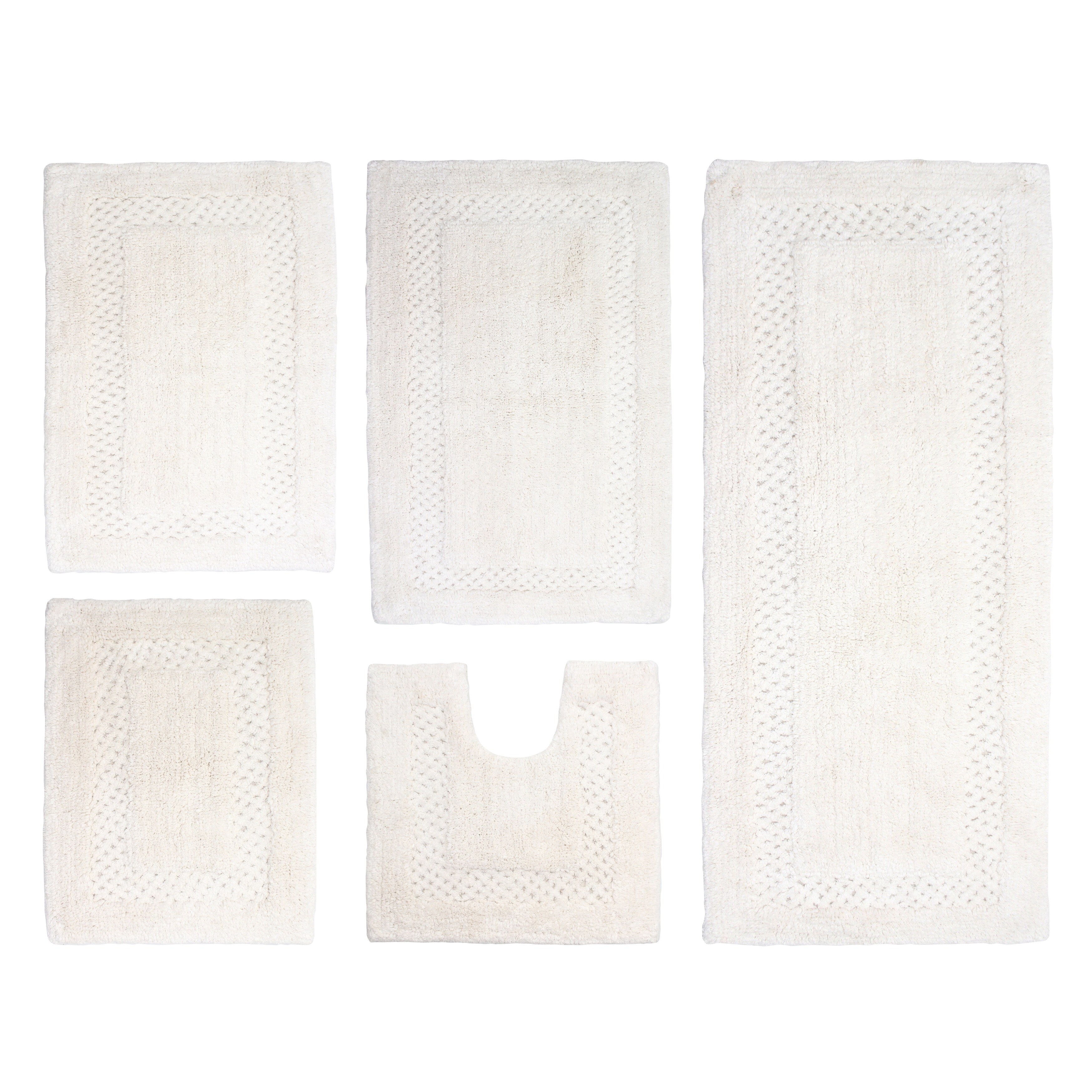 Shop Classy Collection Absorbent Cotton Soft 5 Piece Bath Rug Set Machine Washable 17 X24 21 X34 20 X20 21 X54 24 X40 Overstock 32254286