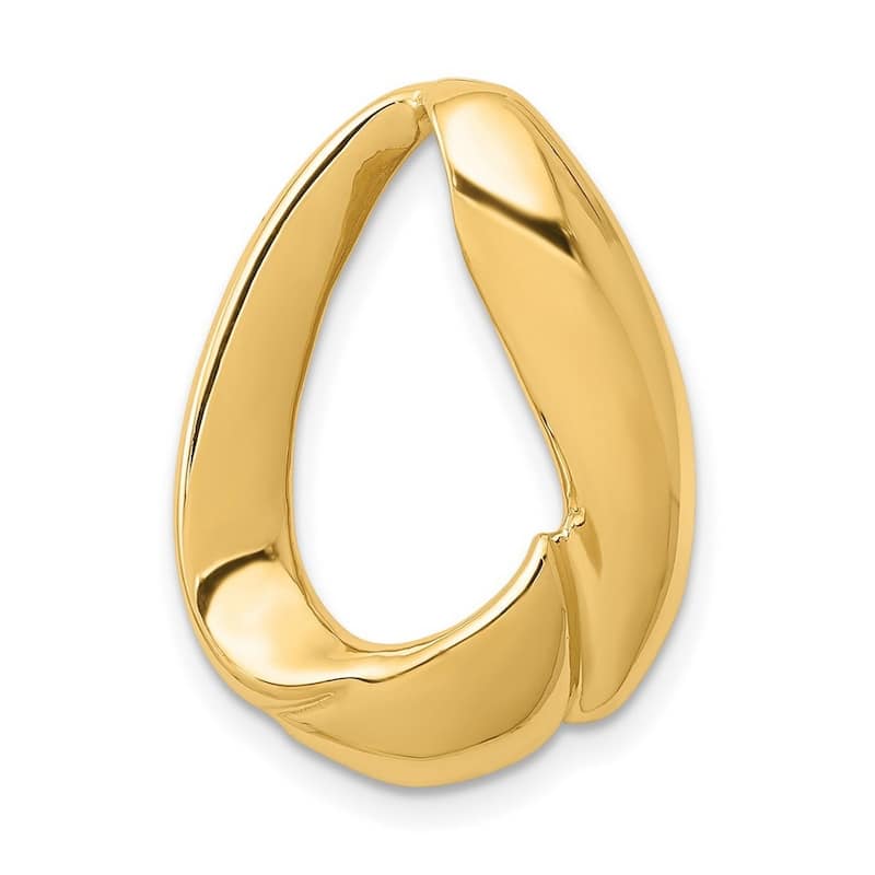 Curata 14k Yellow Gold Solid Polished Oval Slide Necklace (16x24mm)