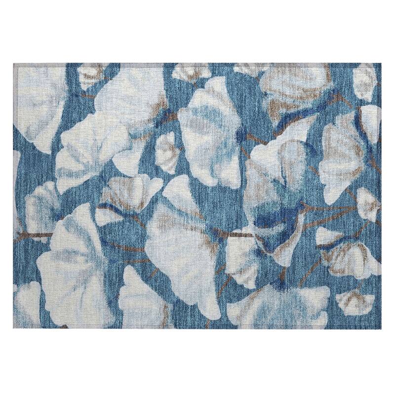 Machine Washable Indoor/ Outdoor Floral Love Chantille Rug
