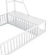 preview thumbnail 16 of 16, Full Size Floor Bed Frame with Safety Fence,Metal Floor Bed with Desk and Storage Shelves,Playhouse for Kids,Black