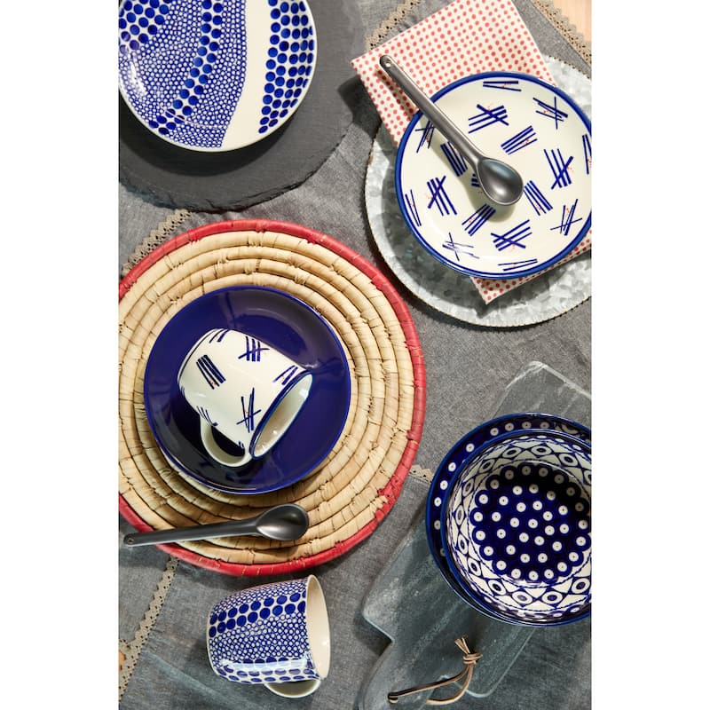 Blue Rose Polish Pottery Zaklady Dessert Plate