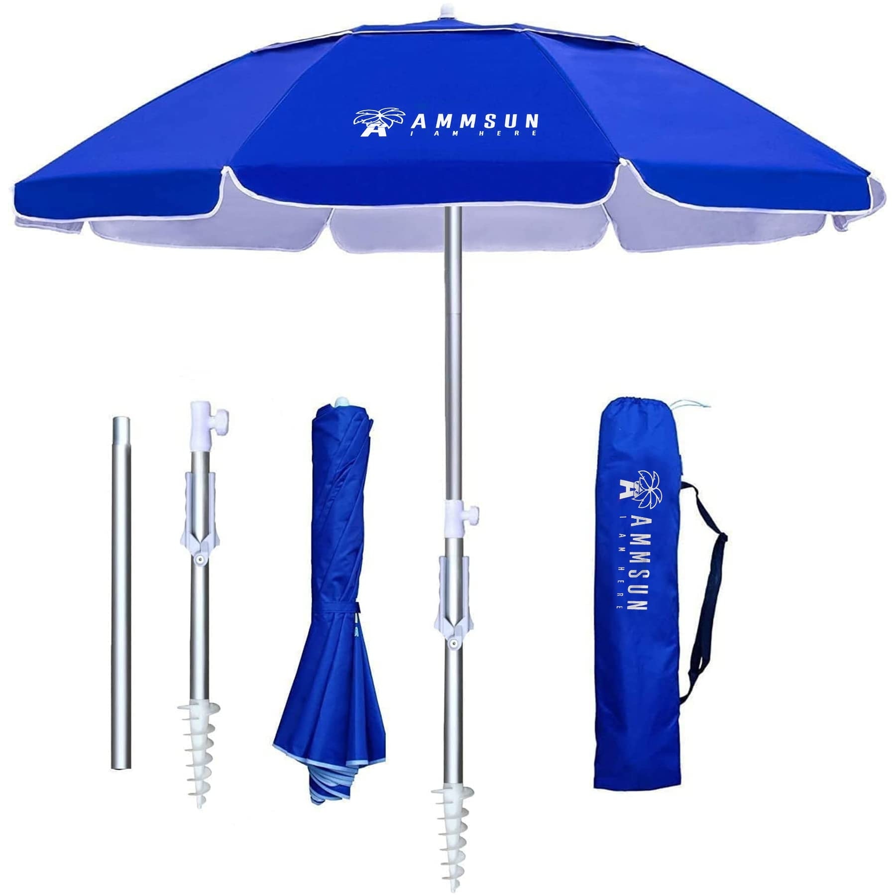 Folded Portable Travel Beach Umbrella Telescopic umbrellas with Sand Anchor Tilt Air Vent Bed Bath Beyond 40750951