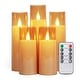 preview thumbnail 1 of 17, Flickering Flameless Candles Acrylic Shell Pillar 3D Wick LED Candles with Timer for Wedding Christmas Home Decor Set of 5 Plastic - Gold