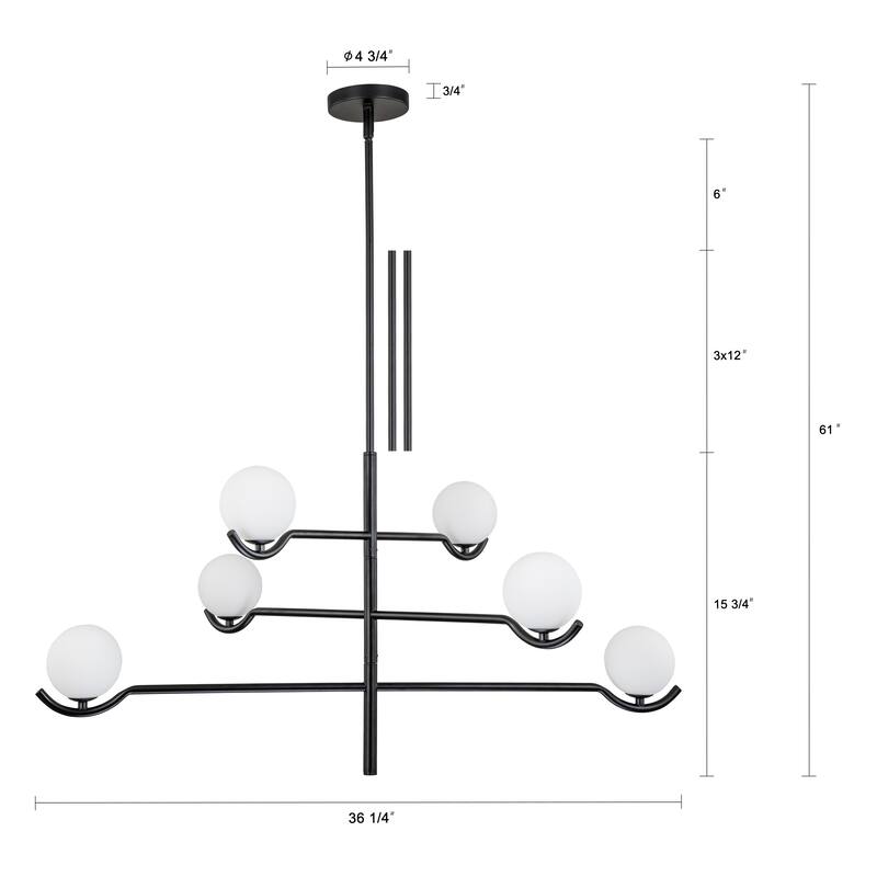 C Cattleya 4-Light /6-Light Mid-Century Chandelier Pendant Light