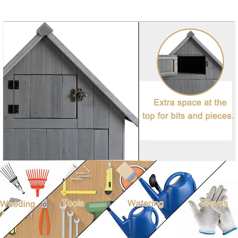 2.5 ft. W x 1.8 ft. D Solid Wood Outdoor Storage Shed w/Lockable Door