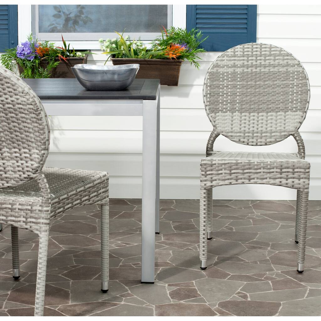 SAFAVIEH Valdez Indoor/Outdoor Stackable Dining Chairs (Set of 2) - 17"W x 22"D x 35"H