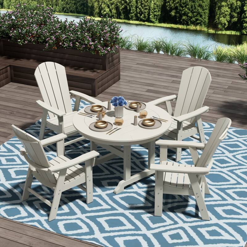 Polytrends Laguna Casual Upright Adirondack Chair (Set of 2)