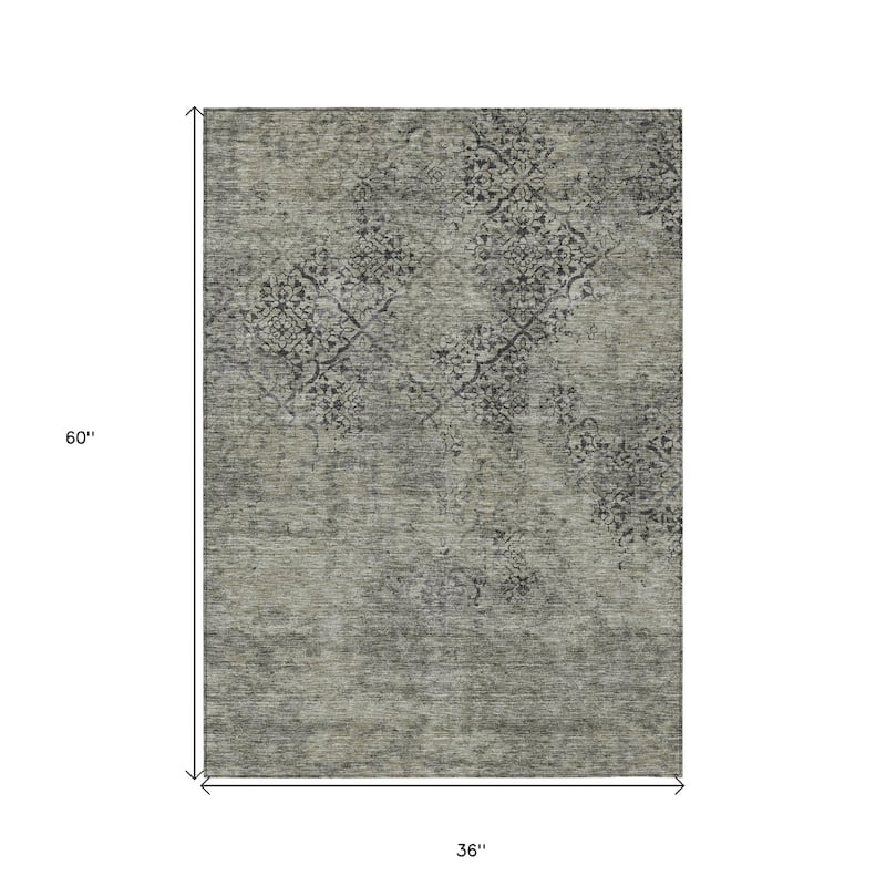 HomeRoots Floral Transitional Rectangle Outdoor Rug